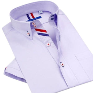 SMART FIVE Men's Fashion Business Casual Luxury Style Premium Top Quality Short Sleeves Dress Shirt - Divine Inspiration Styles