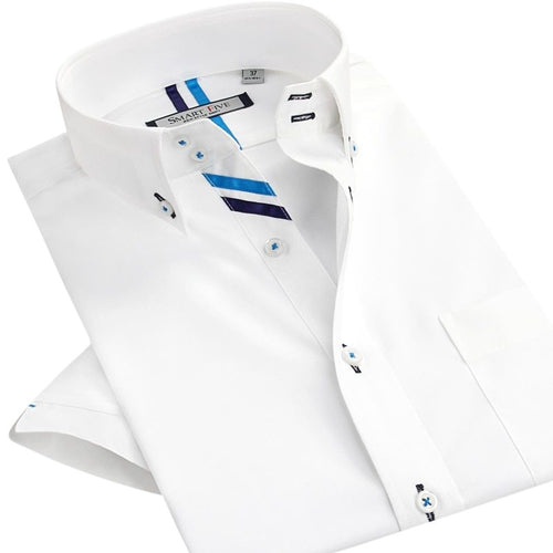 SMART FIVE Men's Fashion Business Casual Luxury Style Premium Top Quality Short Sleeves Dress Shirt - Divine Inspiration Styles
