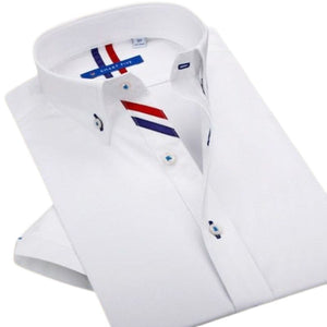 SMART FIVE Men's Fashion Business Casual Luxury Style Premium Top Quality Short Sleeves Dress Shirt - Divine Inspiration Styles