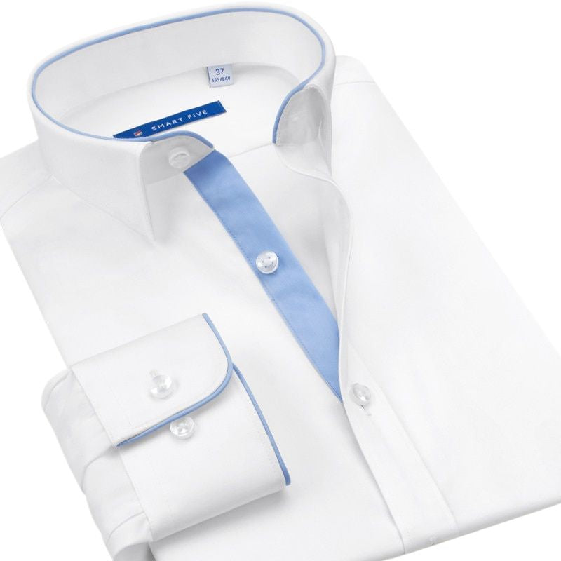 SMART FIVE Men's Fashion Business Casual Luxury Style Premium Top Quality Long Sleeves Dress Shirt - Divine Inspiration Styles