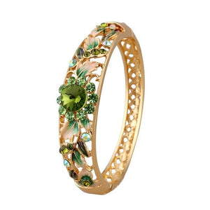 SPRING FLORAL Women's Fashion Vintage Floral Crystal Rhinestone Bracelet - Divine Inspiration Styles