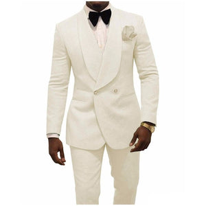 SZSUITS Men's Fashion Suit Sets with Tuxedo & Pants Polished Velvet Lapel Blazer Suit Set - Divine Inspiration Styles