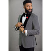 SZSUITS Men's Fashion Suit Sets with Tuxedo & Pants Polished Velvet Lapel Blazer Suit Set - Divine Inspiration Styles