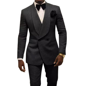 SZSUITS Men's Fashion Suit Sets with Tuxedo & Pants Polished Velvet Lapel Blazer Suit Set - Divine Inspiration Styles