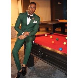 SZSUITS Men's Fashion Suit Sets with Tuxedo & Pants Polished Velvet Lapel Blazer Suit Set - Divine Inspiration Styles