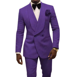 SZSUITS Men's Fashion Suit Sets with Tuxedo & Pants Polished Velvet Lapel Blazer Suit Set - Divine Inspiration Styles