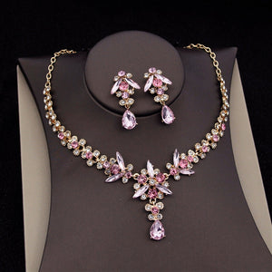 CM Women's Fashion Elegant Royal Queen Bridal Tiara Crown Earrings Necklace Jewelry Sets - Divine Inspiration Styles