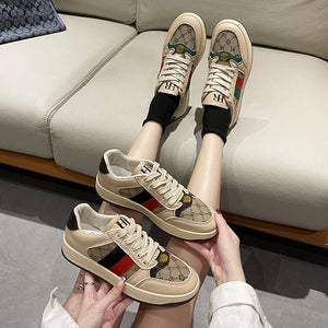 HARLEY Women's Fashion Luxury Sporty Canvas Double Stripes Sneaker Shoes - Divine Inspiration Styles
