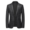 CGSUITS Men's Fashion Luxury Style Plaid Design Jacquard Blazer Suit Jacket