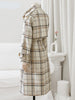 LAUTARO Women's Fine Fashion Elegant Luxury Plaid Style Long Wool Coat Jacket - Divine Inspiration Styles