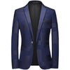 CGSUITS Men's Fashion Luxury Style Plaid Design Jacquard Blazer Suit Jacket