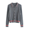 HBT Women's Sporty Elegant Fashion Knitted Cardigan Sweater Jacket - Divine Inspiration Styles