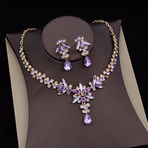 CM Women's Fashion Elegant Royal Queen Bridal Tiara Crown Earrings Necklace Jewelry Sets - Divine Inspiration Styles