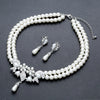 BELLA Design Women's Fine Fashion Vintage Flower Rhinestones & Beads Pearl Jewelry Set