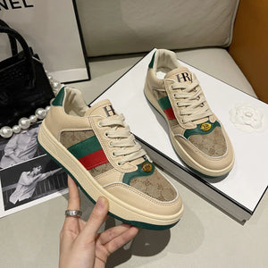 HARLEY Women's Fashion Luxury Sporty Canvas Double Stripes Sneaker Shoes - Divine Inspiration Styles