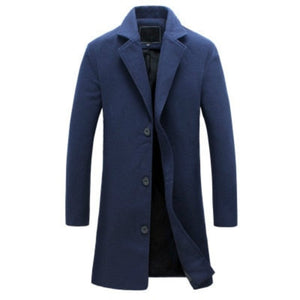 BRADFORD Design Collection Men's Fashion Premium Quality Long Wool Blend Solid Coat - Divine Inspiration Styles