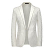 CGSUITS Men's Fashion Luxury Style Plaid Design Jacquard Blazer Suit Jacket