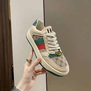 HARLEY Women's Fashion Luxury Sporty Canvas Double Stripes Sneaker Shoes - Divine Inspiration Styles