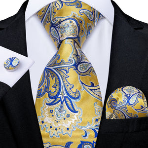 DBG VIP Design Collection Men's Fashion Luxury Royal Blue 100% Premium Quality Silk Tie Set - Divine Inspiration Styles