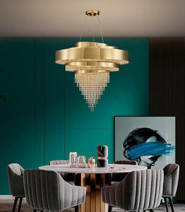 JMXI Modern Luxury Art Design LED Crystal Chandelier Lamp for Home or Office Lighting & Decorations - Divine Inspiration Styles