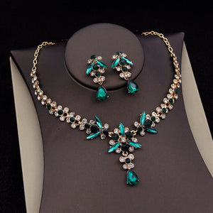 CM Women's Fashion Elegant Royal Queen Bridal Tiara Crown Earrings Necklace Jewelry Sets - Divine Inspiration Styles