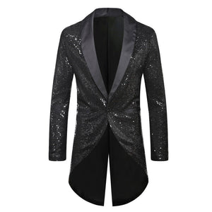 PARKLEES Men's Fashion Premium Quality Shiny Black Gold Silver Sequin Glitter Fancy Embellished Blazer Jacket - Divine Inspiration Styles