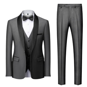 BRADLEY VIP SUITS Men's Fashion Formal 2 Piece & 3 Piece Tuxedo (Jacket + Pants + Vest) Navy Blue & Black Suit Set - Divine Inspiration Styles
