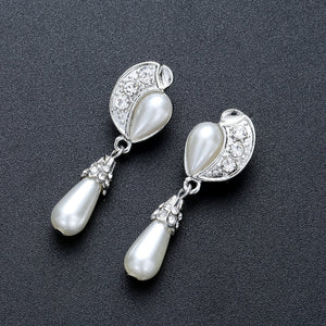 BELLA Design Women's Fine Fashion Vintage Flower Rhinestones & Beads Pearl Jewelry Set
