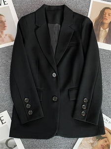 YITI SUITS Women's Elegant Stylish Fashion Office Lady Professional Solid Color Blazer Jacket