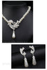 BELLA Design Women's Fine Fashion Vintage Flower Sculpted Art Rhinestones & Beads Pearl Jewelry Set