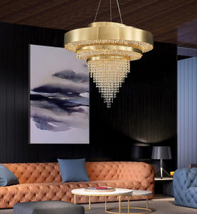 JMXI Modern Luxury Art Design LED Crystal Chandelier Lamp for Home or Office Lighting & Decorations - Divine Inspiration Styles