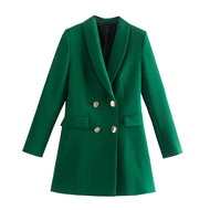 JANE SUITS Women's Elegant Stylish Fashion Office Solid Color Green Blazer Jacket - Divine Inspiration Styles