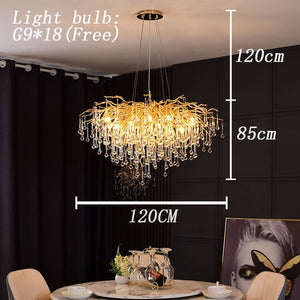 ZHI Modern Luxury Art Design LED Crystal Chandelier Lamp for Home or Office Lighting & Decorations - Divine Inspiration Styles