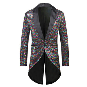 PARKLEES Men's Fashion Premium Quality Shiny Black Gold Silver Sequin Glitter Fancy Embellished Blazer Jacket - Divine Inspiration Styles