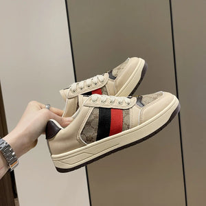 HARLEY Women's Fashion Luxury Sporty Canvas Double Stripes Sneaker Shoes - Divine Inspiration Styles