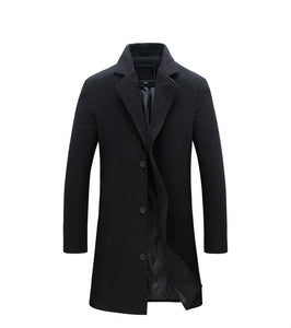 BRADFORD Design Collection Men's Fashion Premium Quality Long Wool Blend Solid Coat - Divine Inspiration Styles