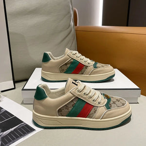 HARLEY Women's Fashion Luxury Sporty Canvas Double Stripes Sneaker Shoes - Divine Inspiration Styles