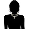 BELLA Design Women's Luxury Style Fashion Vintage Flower & Beads Multi-Layer Pearl Flower Necklace & Earrings Set