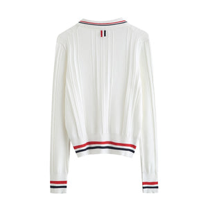 HBT Women's Sporty Elegant Fashion Knitted Cardigan Sweater Jacket - Divine Inspiration Styles