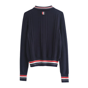 HBT Women's Sporty Elegant Fashion Knitted Cardigan Sweater Jacket - Divine Inspiration Styles