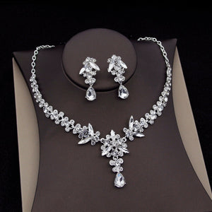 CM Women's Fashion Elegant Royal Queen Bridal Tiara Crown Earrings Necklace Jewelry Sets - Divine Inspiration Styles