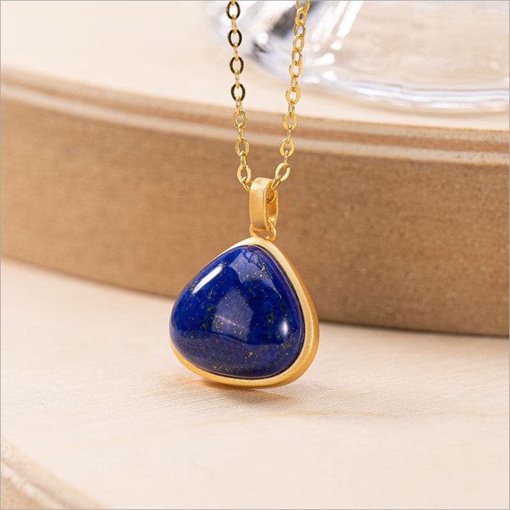 CHSBEAUTY Women's Elegant Fashion Stylish Triangular Design Genuine Blue Lapis-Lazuli Necklace Jewelry - Divine Inspiration Styles