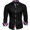 T-BIRD Men's Business Casual Fashion 3/4 Long Sleeves Solid & Plaid Social Dress Shirt - Divine Inspiration Styles