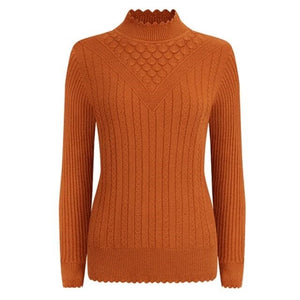 UTG Women's Fashion Elegant Pure Color Red Trendy Stylish Designer Sweater - Divine Inspiration Styles