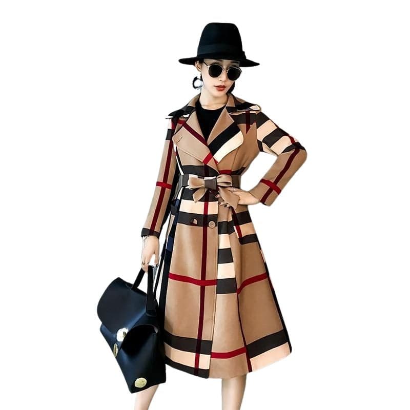 VROSE Design Women's Fine Fashion Vintage Plaid Elegant Luxury Designer Coat Jacket - Divine Inspiration Styles