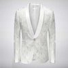 VALENTINE Design Men's Fashion White Floral Embroidered Rose Tuxedo Blazer Jacket - Divine Inspiration Styles