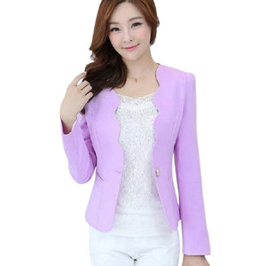 WAVYCURVES Women's Elegant Stylish Fashion Solid Color One Button Blazer Jacket - Divine Inspiration Styles