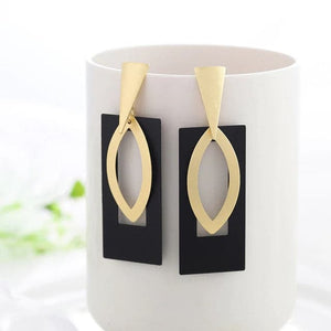 WBU Women's Fine Fashion Elegant Gold Tone Geometric Drop Earrings - Divine Inspiration Styles
