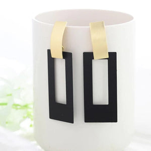 WBU Women's Fine Fashion Elegant Gold Tone Geometric Drop Earrings - Divine Inspiration Styles
