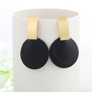 WBU Women's Fine Fashion Elegant Gold Tone Geometric Drop Earrings - Divine Inspiration Styles